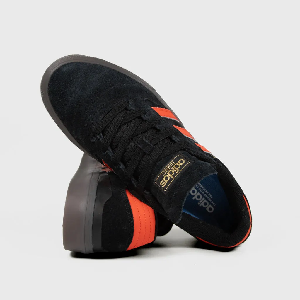 Adidas Skateboarding - Busenitz Vulc 2 Shoes - Core Black / Coral Orange / Gum 5