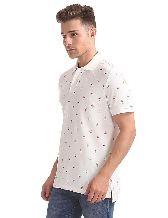 Aeropostale Bird Print Pique Polo Shirt