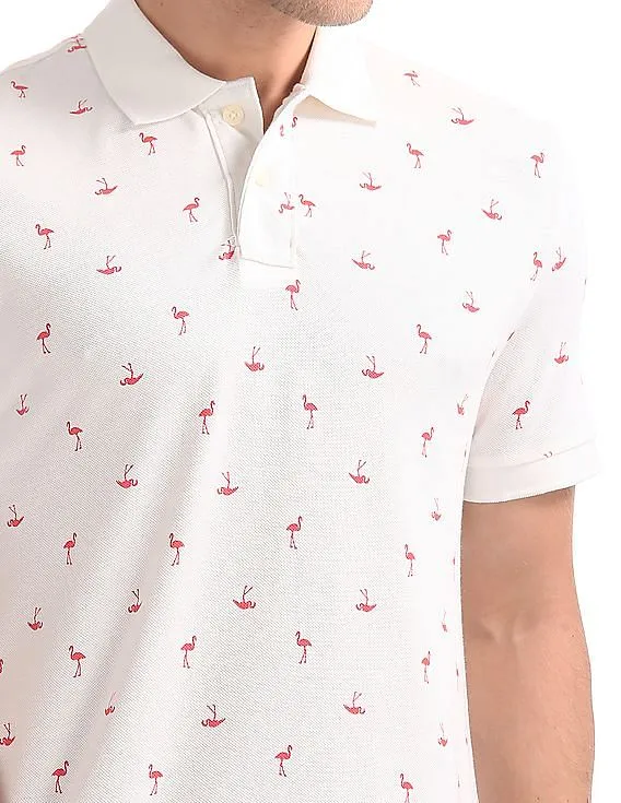 Aeropostale Bird Print Pique Polo Shirt