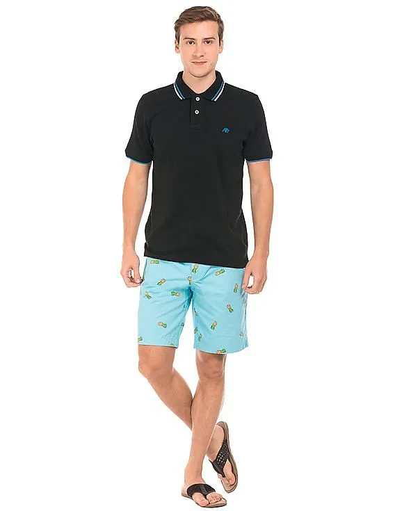 Aeropostale Tipped Cotton Pique Polo Shirt