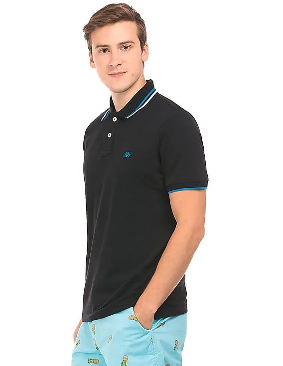 Aeropostale Tipped Cotton Pique Polo Shirt