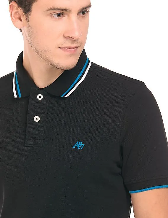 Aeropostale Tipped Cotton Pique Polo Shirt