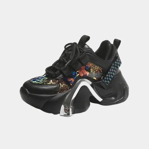 Air Mesh Sequin Platform Sneakers