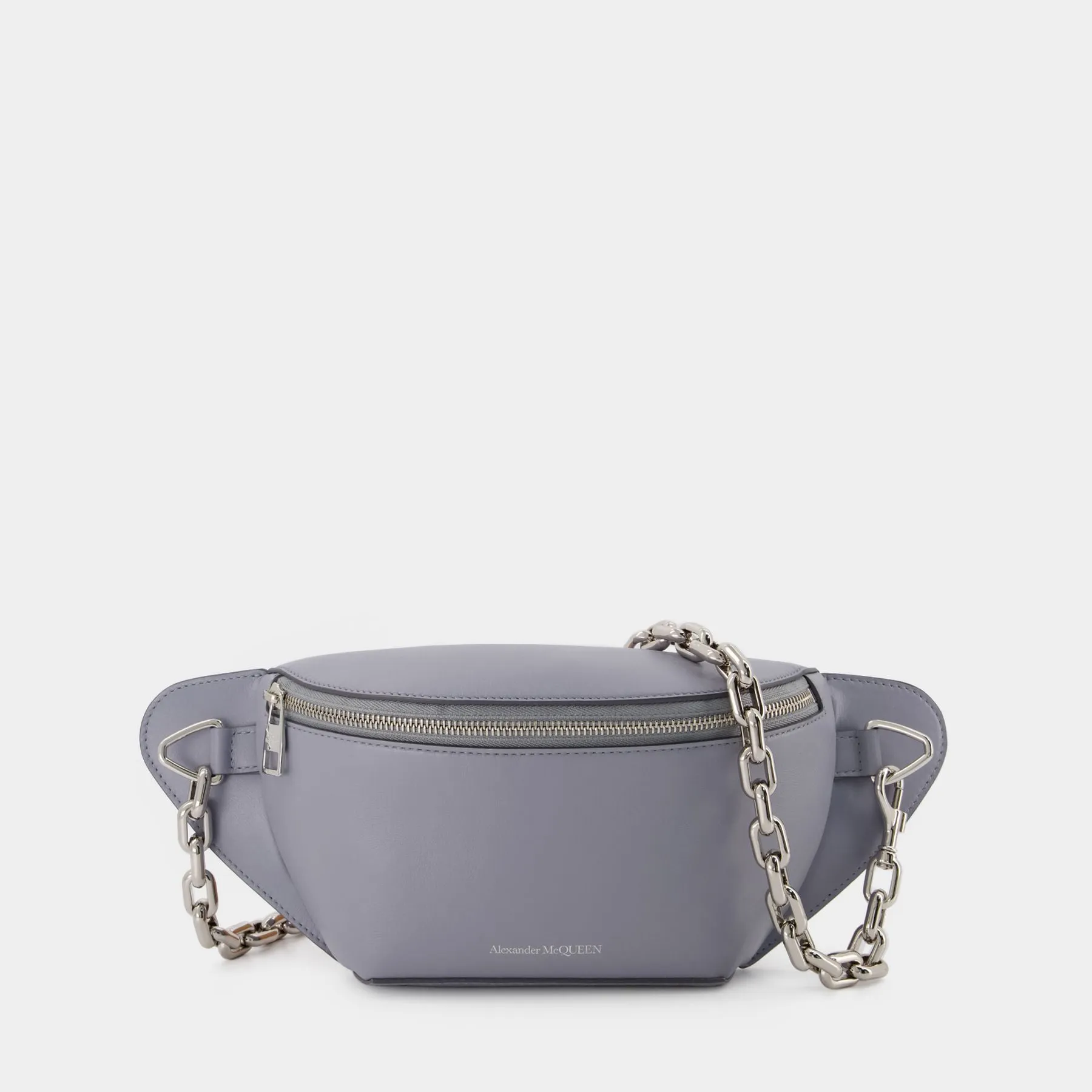 Alexander McQueen  Biker Bumbag Belt Bag - Alexander Mcqueen -  Dove Grey - Leather