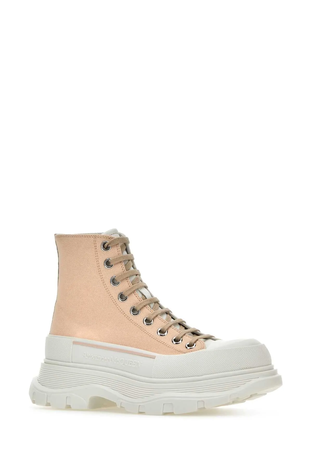 Alexander Mcqueen Skin Pink Canvas Tread Slick Sneakers