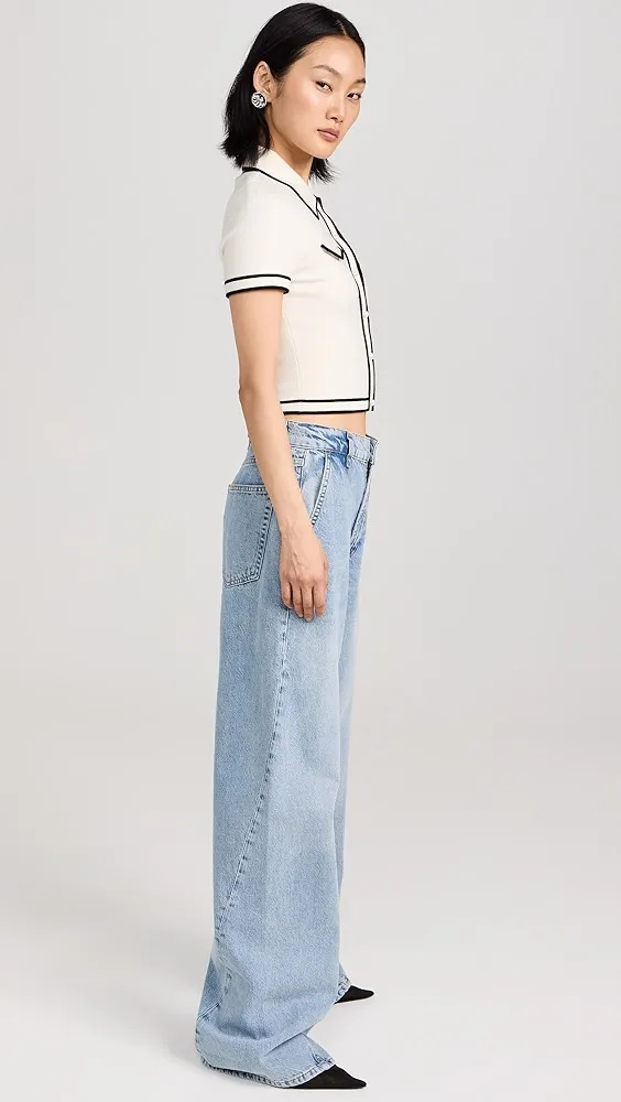 alice + olivia   Marlena Button Front Polo 