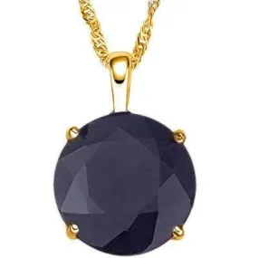 ALLURING 0.5 CARAT TW (1 PCS) GENUINE BLACK SAPPHIRE 10K SOLID YELLOW GOLD PENDANT