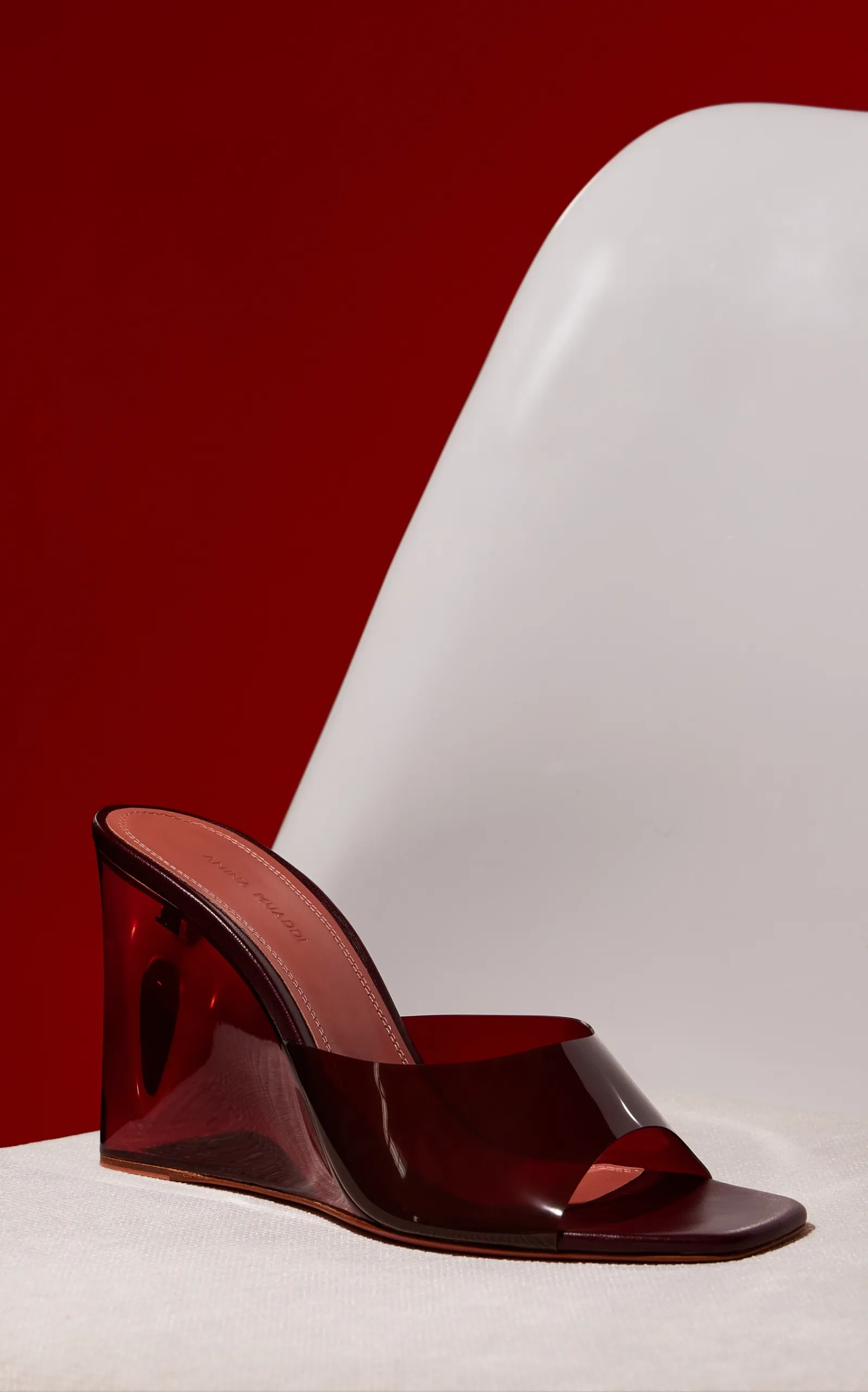 Amina Muaddi Lupita PVC Wedge Sandals