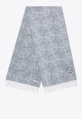 Anagram Wool and Cashmere Fringed Scarf