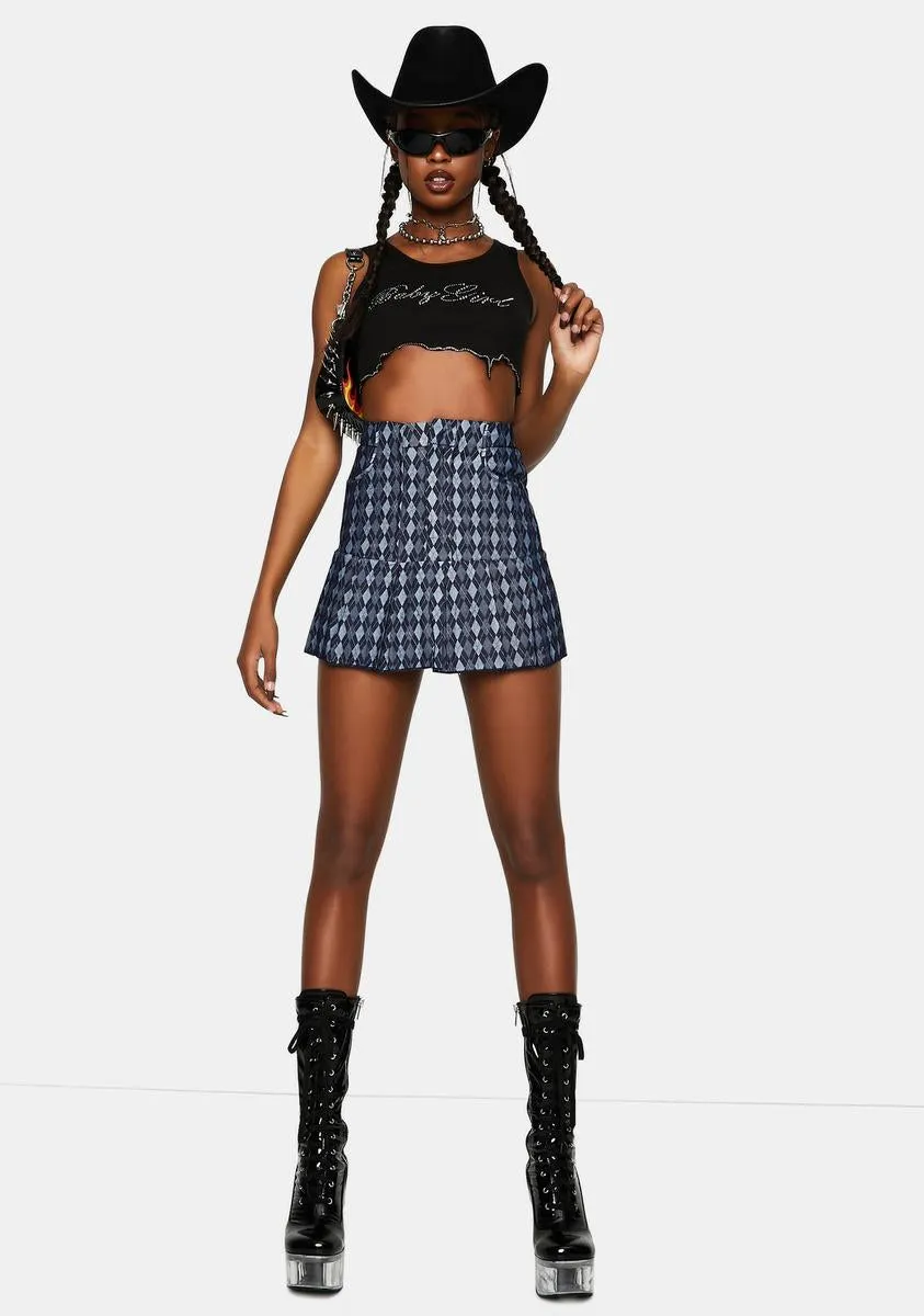 Angel Plaid Mesh Skirt-