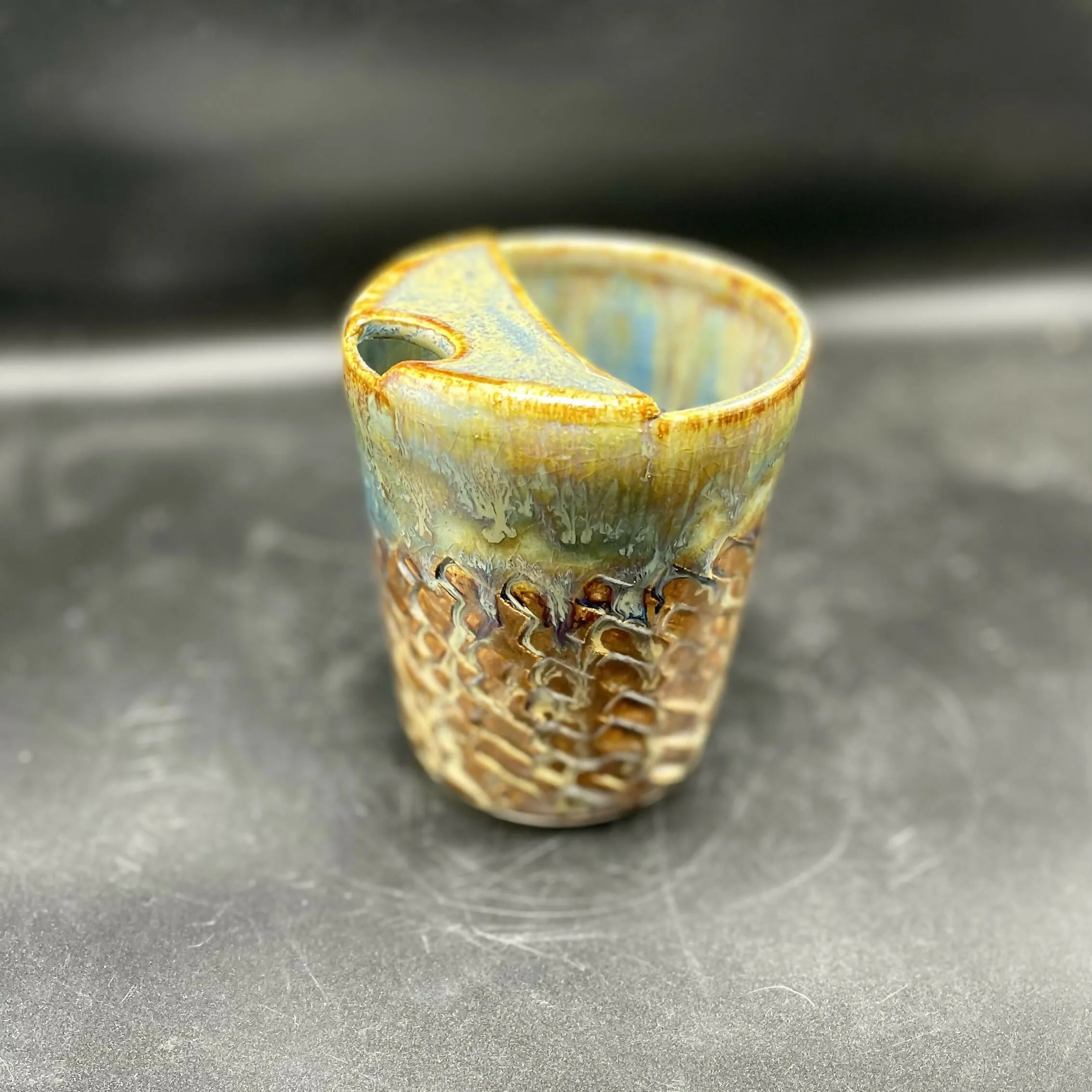 Angie Talbert Studios - Rust Blue Travel Cup