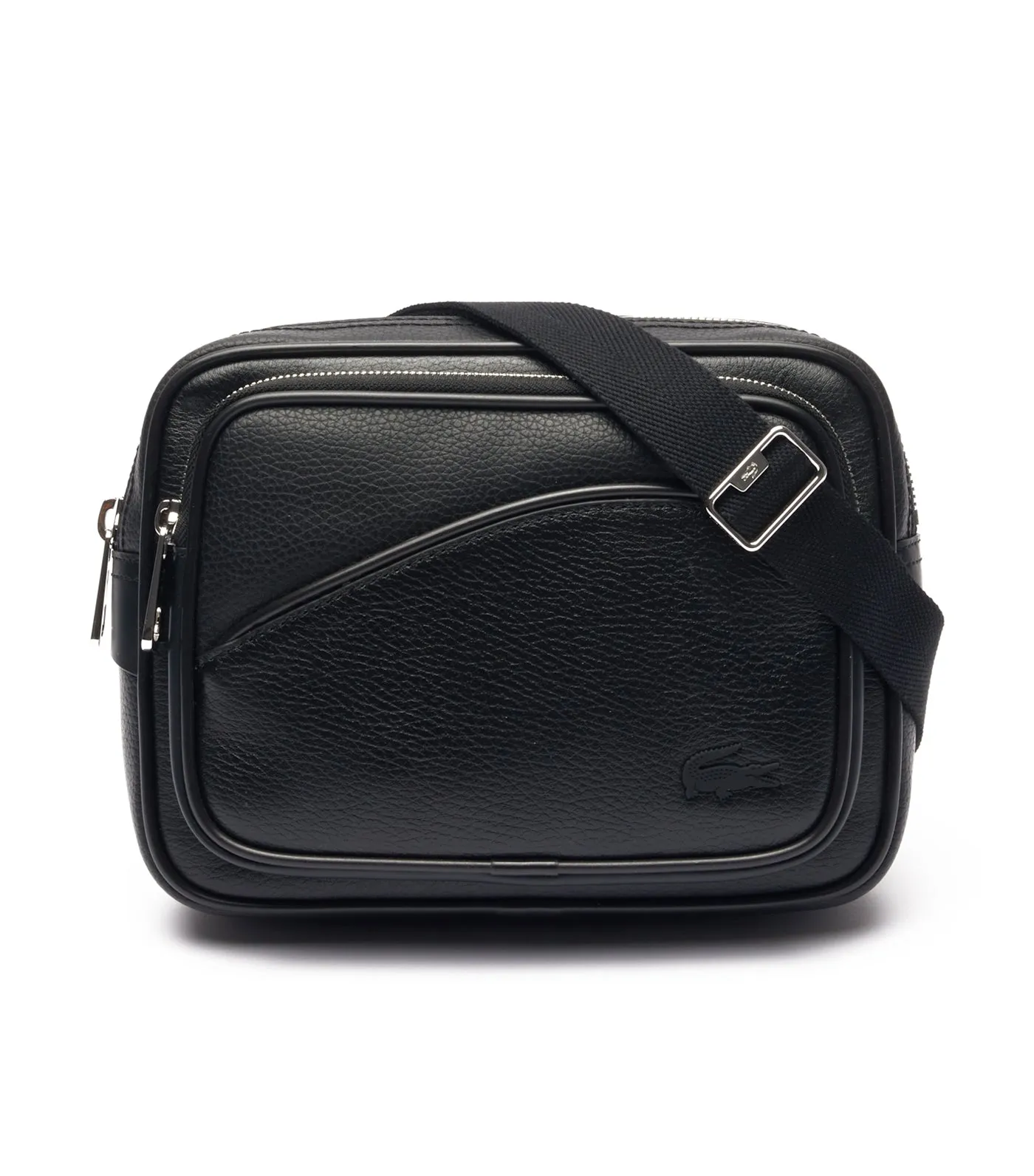 Angy Zip Pocket Front Shoulder Bag Noir