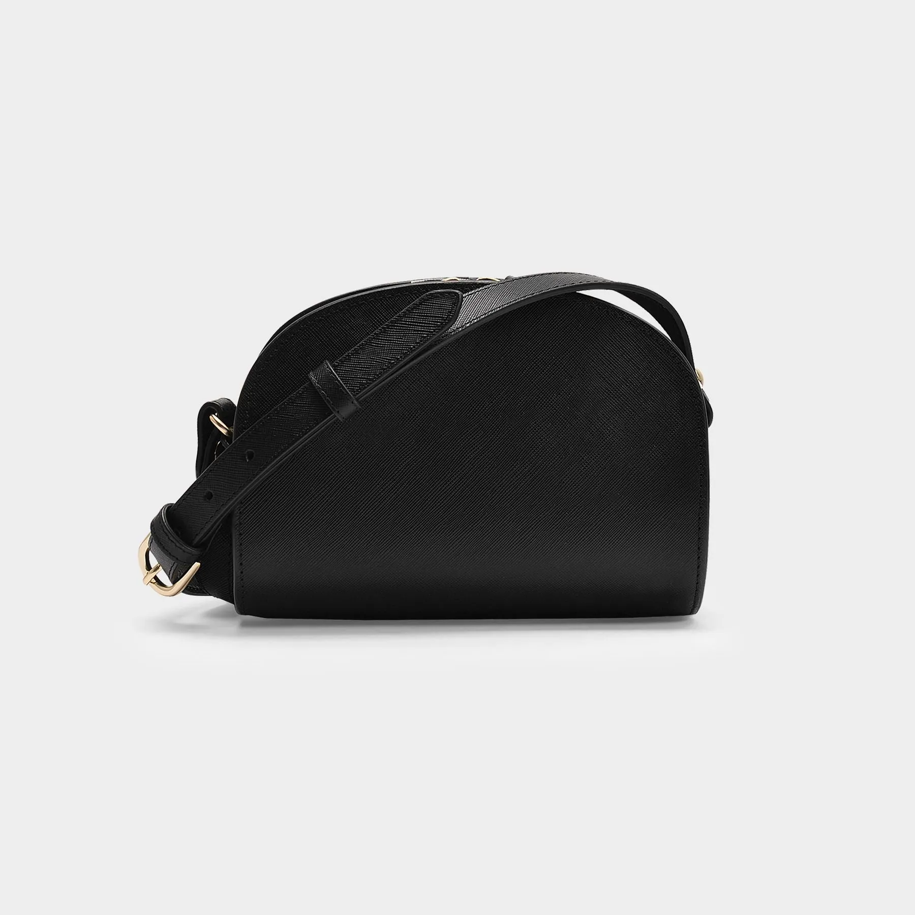 A.P.C.  Demi Lune Mini Bag in Black Leather