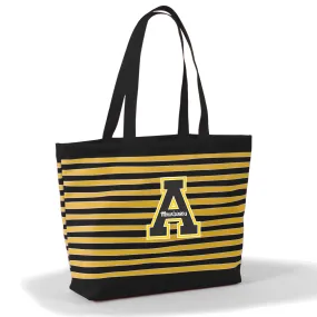 Appalachian State Mountaineers Women's Black Wavy Striped Tatum Tote Bag