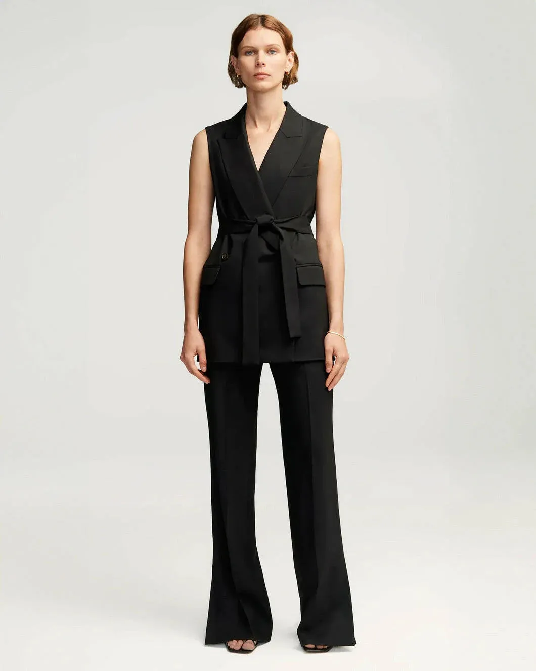   Argent Belted Vest in Seasonless Wool  