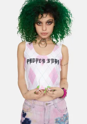 Argyle Crop Tank-
