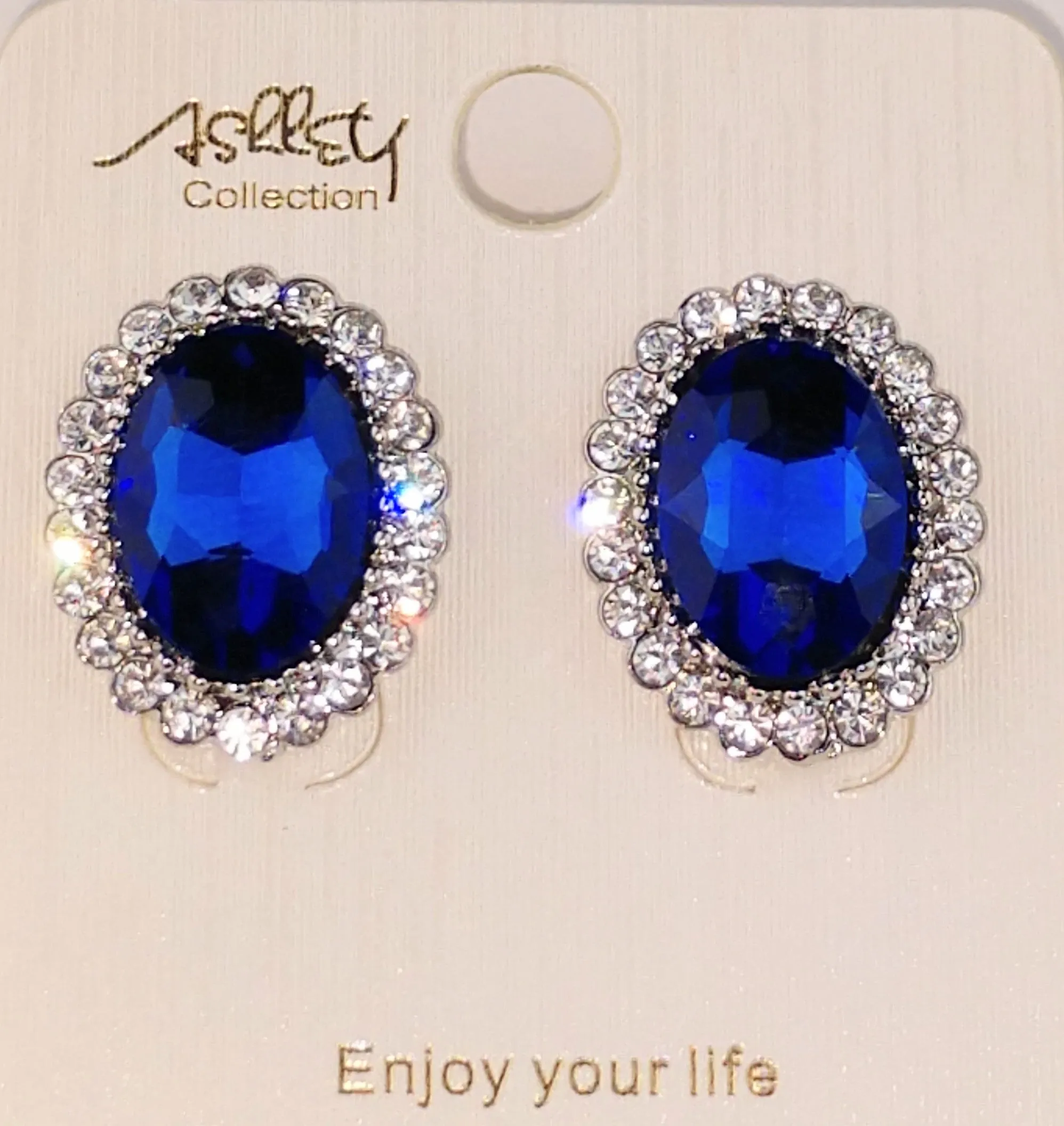 Ashley Collections post sapphire blue earrings