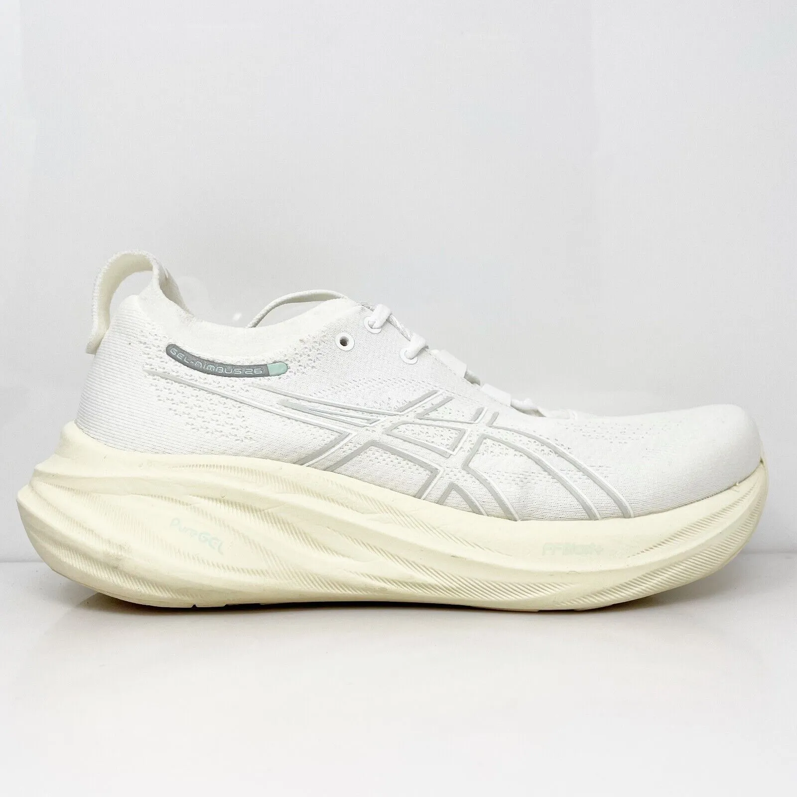 Asics Womens Gel Nimbus 26 1012B601 White Running Shoes Sneakers Size 9