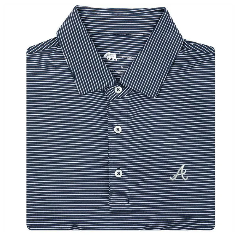 Atlanta Braves Birdie Stripe Performance Polo