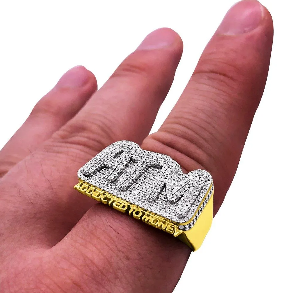 ATM Addicted to Money .53cttw Diamond 10K Yellow Gold Ring