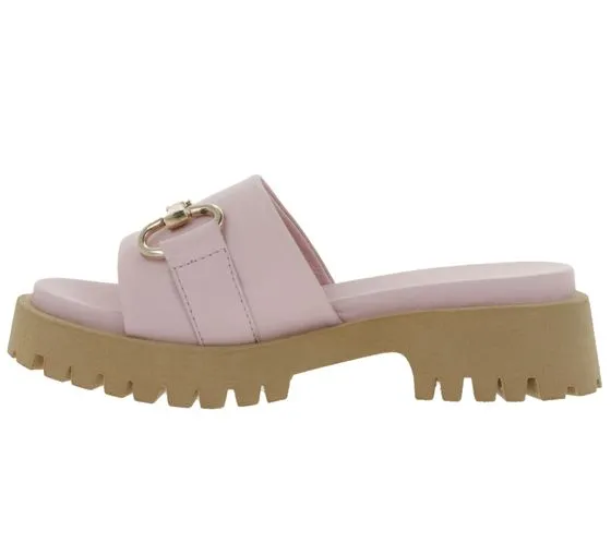 BABOUCHE Lifestyle mules pour femmes chaussures à plateforme mode en cuir nappa 130 rose
