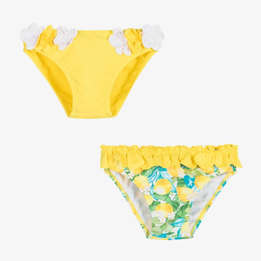 Baby Girls Yellow Bikini Bottoms (2 Pack)