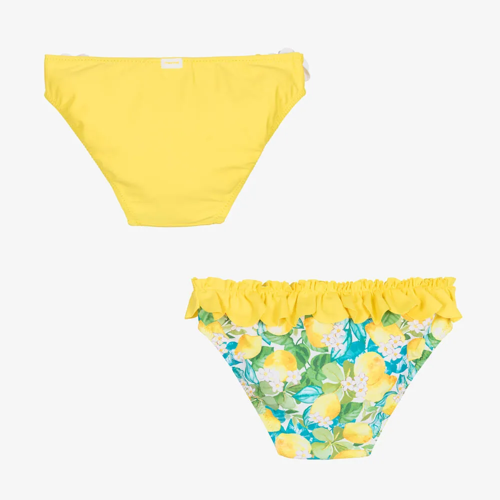 Baby Girls Yellow Bikini Bottoms (2 Pack)