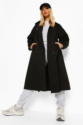 Balloon Sleeve Oversized Trench Coat