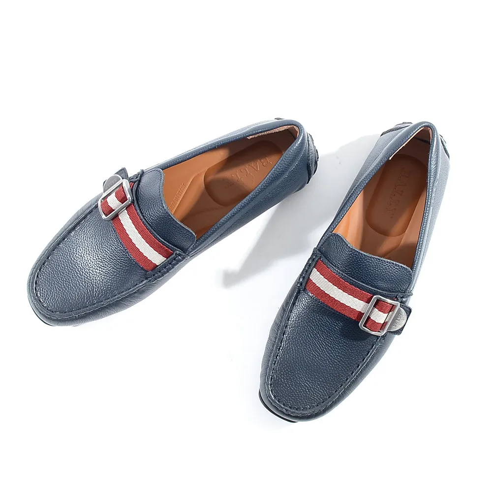 Bally Mens Slip on Boat Shoes in Navy