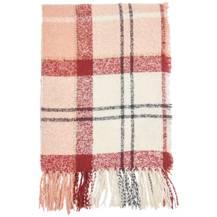 Barbour Boucle Scarf LSC0130 In Pink Hessian