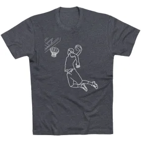 Basketball Short Sleeve T-Shirt - Basketball Player Sketch 
