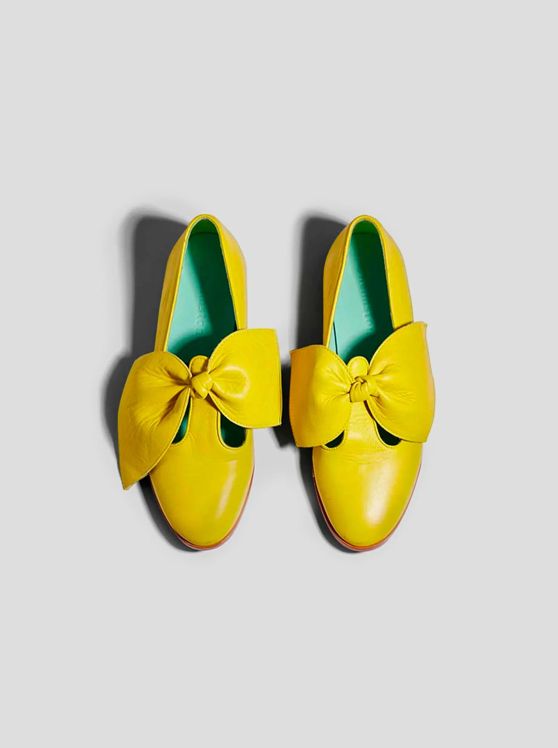 BB Ballerina Shoes in Yellow Leather