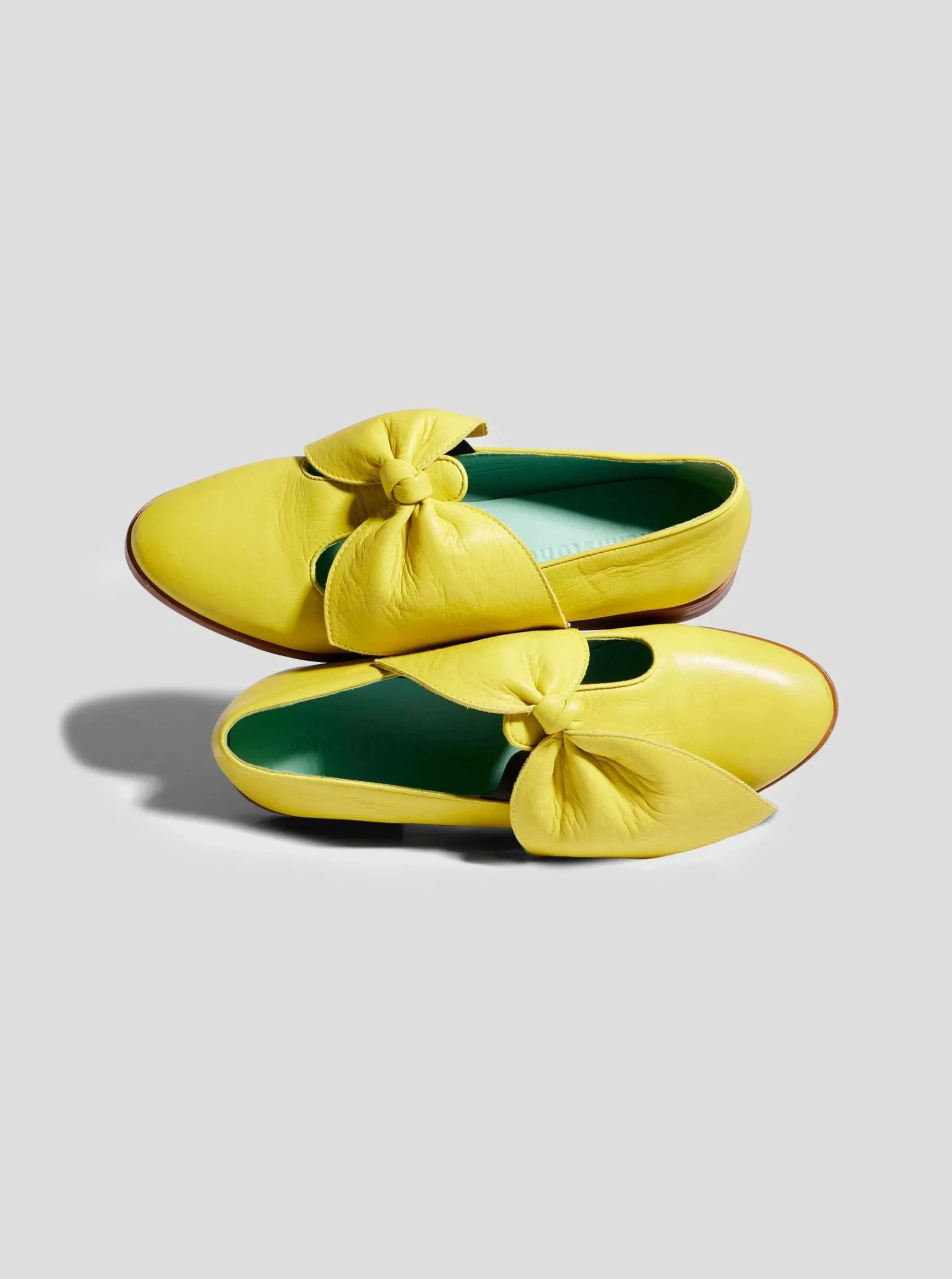 BB Ballerina Shoes in Yellow Leather