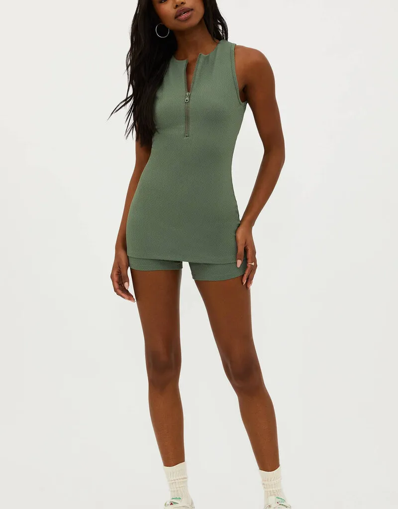 Beach Riot Olina Romper - Queen Palm Waffle