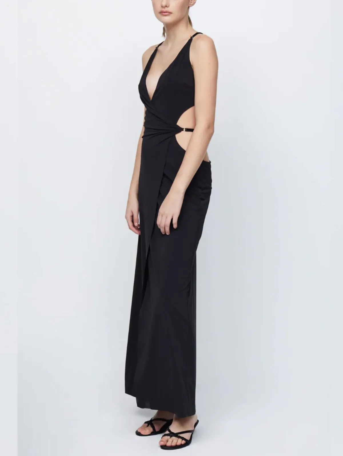 Bec + Bridge Zadie Wrap Cut Out Maxi Dress - Black