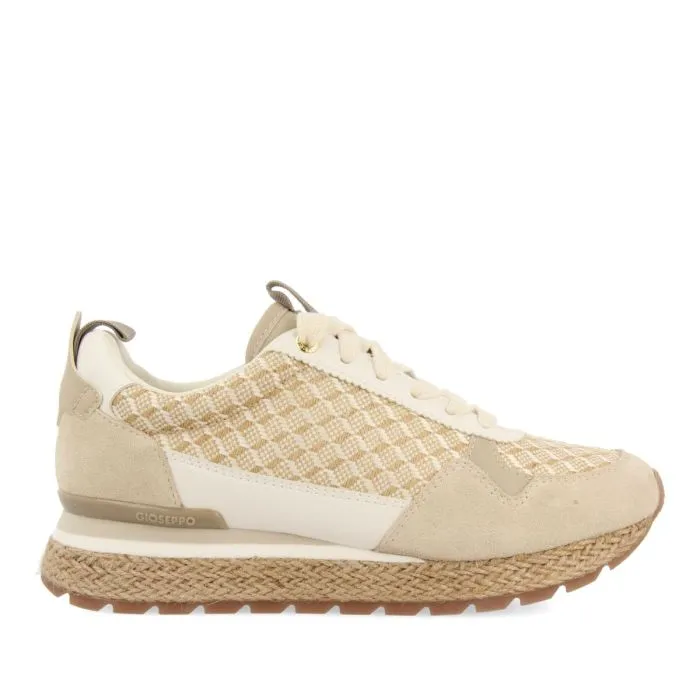 BEIGE SNEAKERS WITH GEOMETRIC PRINT FOR WOMEN TREMAIL