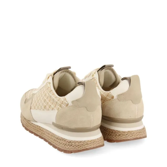 BEIGE SNEAKERS WITH GEOMETRIC PRINT FOR WOMEN TREMAIL