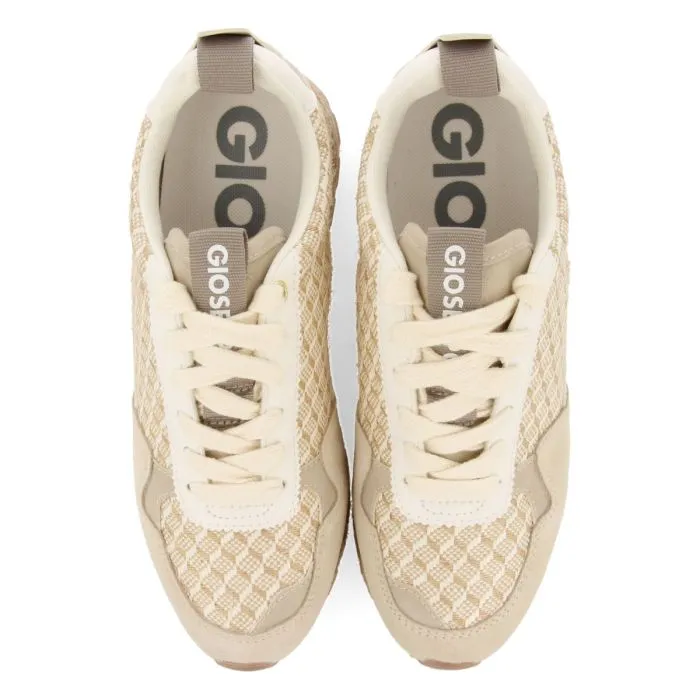 BEIGE SNEAKERS WITH GEOMETRIC PRINT FOR WOMEN TREMAIL