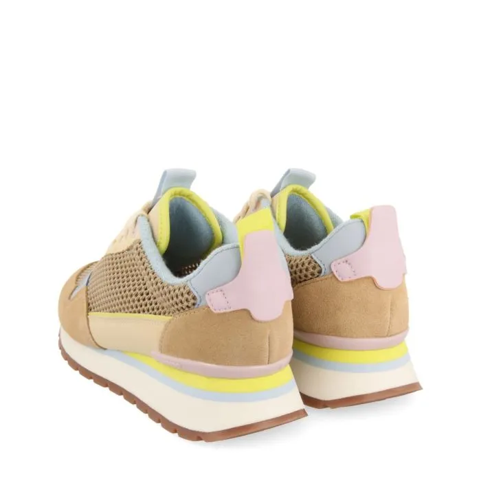 BEIGE SNEAKERS WITH MESH FABRIC FOR WOMEN VAMO