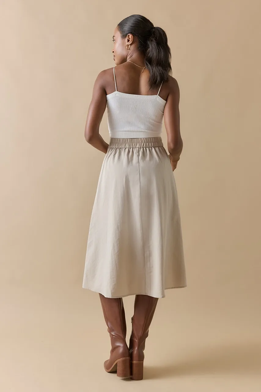 Belle Button Front Skirt