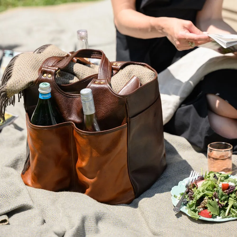 Belle Picnic Tote in Titan Milled Honey by Moore & Giles