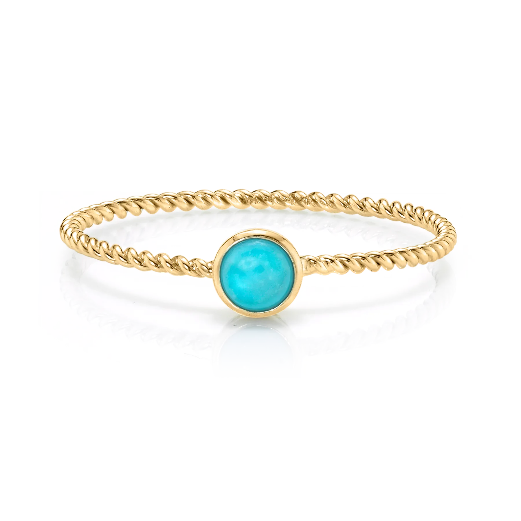 Bezel Twist Ring - Turquoise / 14k Yellow Gold