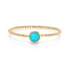 Bezel Twist Ring - Turquoise / 14k Yellow Gold