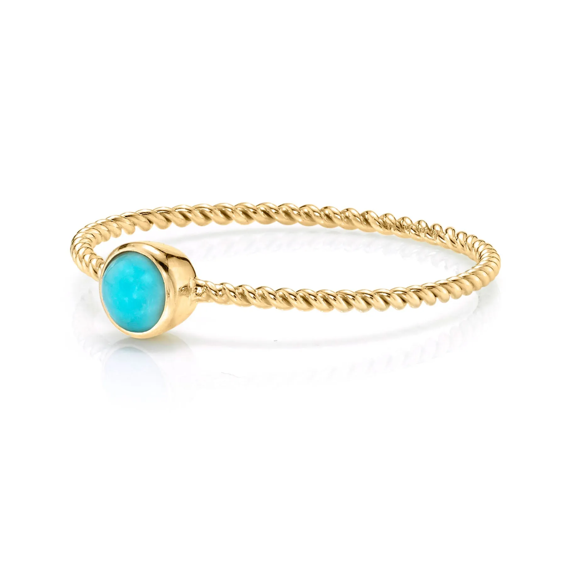 Bezel Twist Ring - Turquoise / 14k Yellow Gold