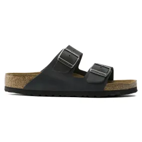 Birkenstock Arizona Two Strap Sandals (Soft Footbed) - Black Oiled Leather