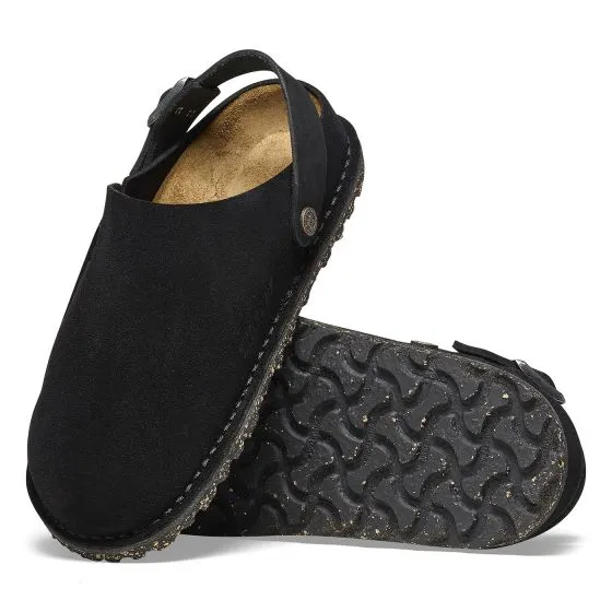 Birkenstock W' Lutry Premium Black, Suede Leather Sandals