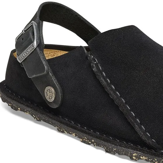 Birkenstock W' Lutry Premium Black, Suede Leather Sandals