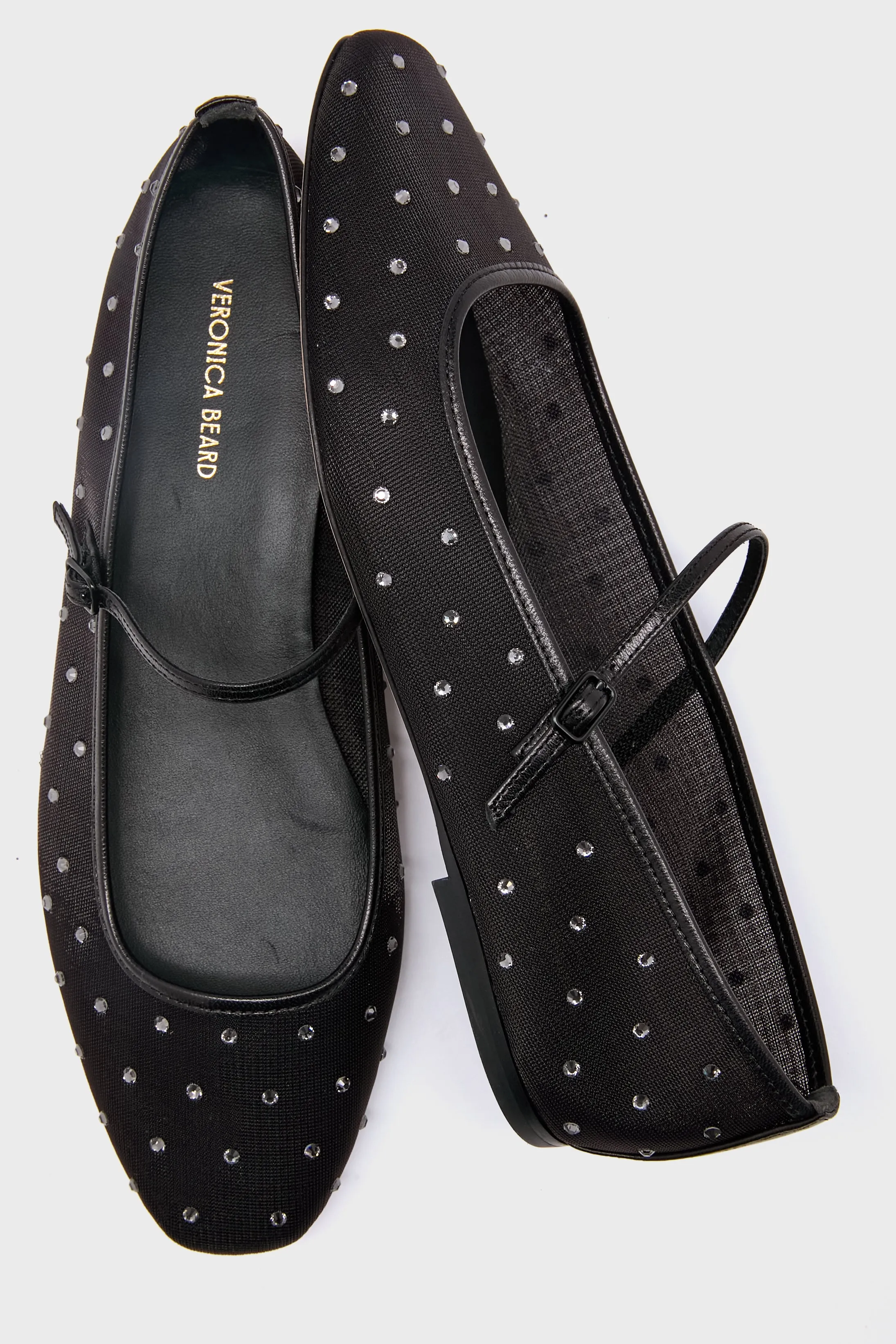 Black Diamond Ellie Mesh Crystal Flats