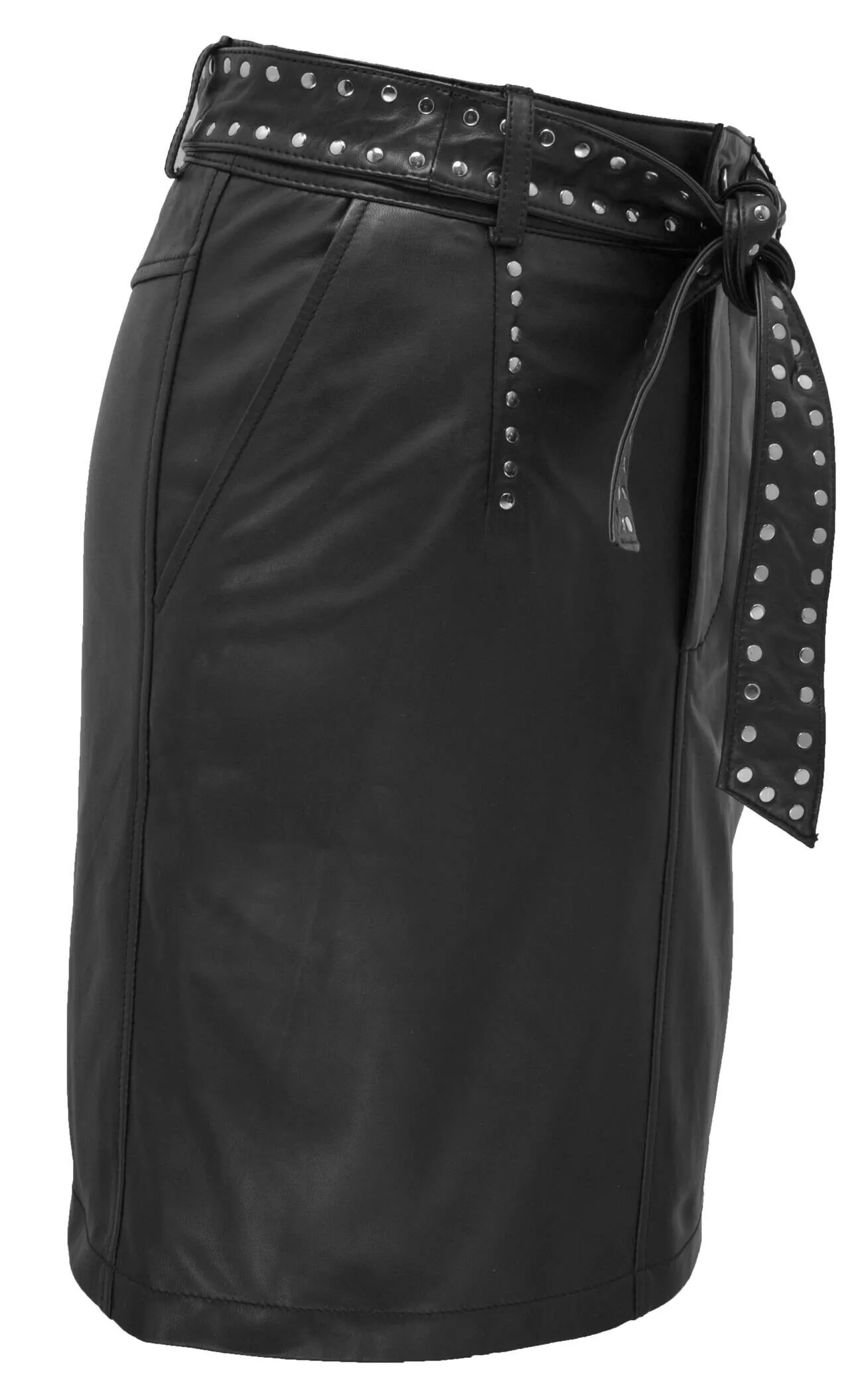 Black leather skirt edvige