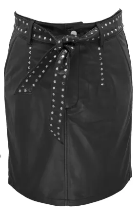 Black leather skirt edvige